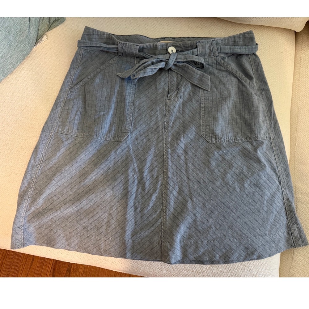 Gap Limited Edition Blue Herringbone Chambray Tie Waist Skirt Womens Medium